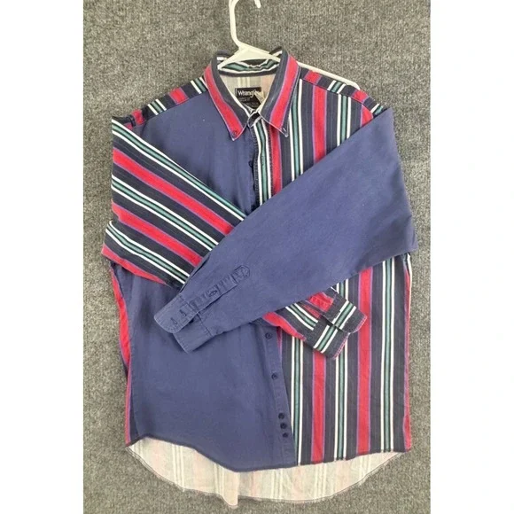 Vtg Wrangler Brushpopper Cowboy Size XL Rodeo Western stripe/ color block 90s